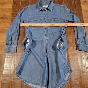 Madewell Denim Shirt Dress Long Sleeve Popover Lightweight Has Pockets Size M